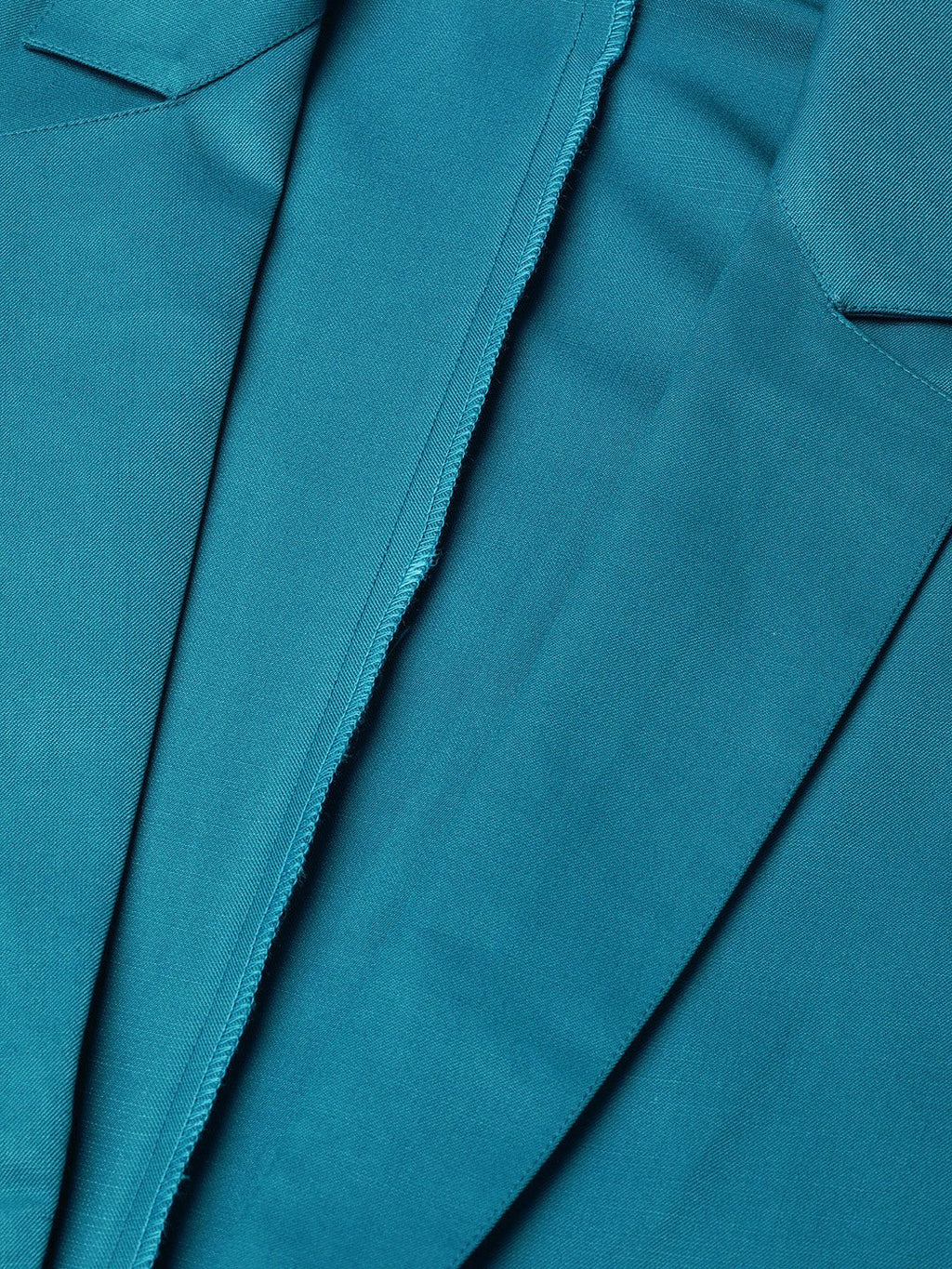 Jompers Women Teal Blue Solid Single-Breasted Smart Casual Blazer - Distacart