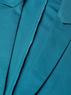 Jompers Women Teal Blue Solid Single-Breasted Smart Casual Blazer - Distacart