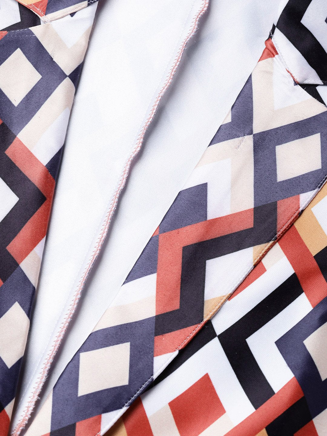 Jompers Women Multi-Coloured Satin Finish Printed Single-Breasted Blazer - Distacart