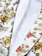 Jompers Women White & Yellow Satin Finish Floral Print Single-Breasted Blazer - Distacart