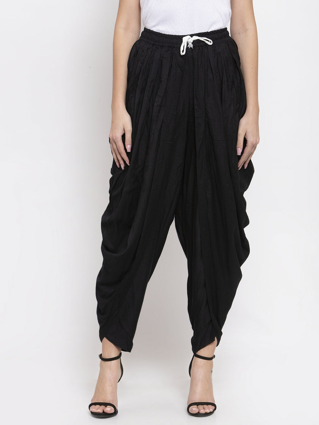 Jompers Women Black Solid Dhoti - Distacart