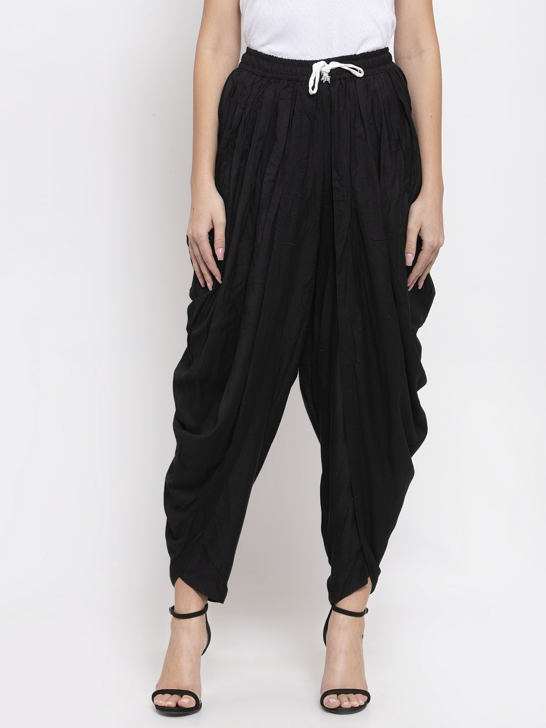 Jompers Women Black Solid Dhoti - Distacart