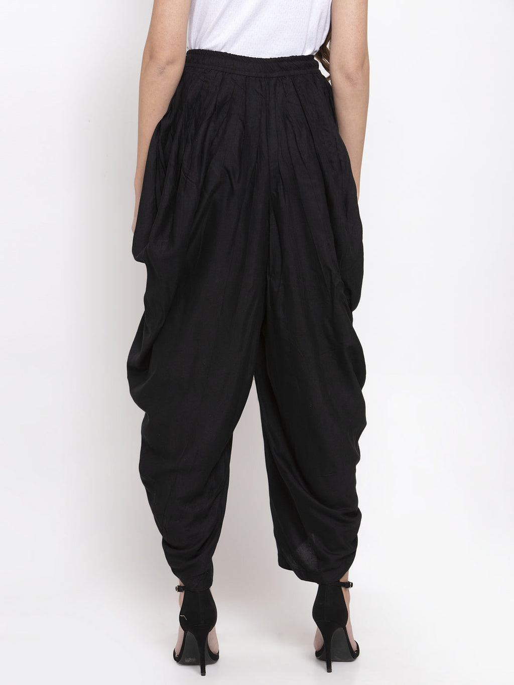 Jompers Women Black Solid Dhoti - Distacart
