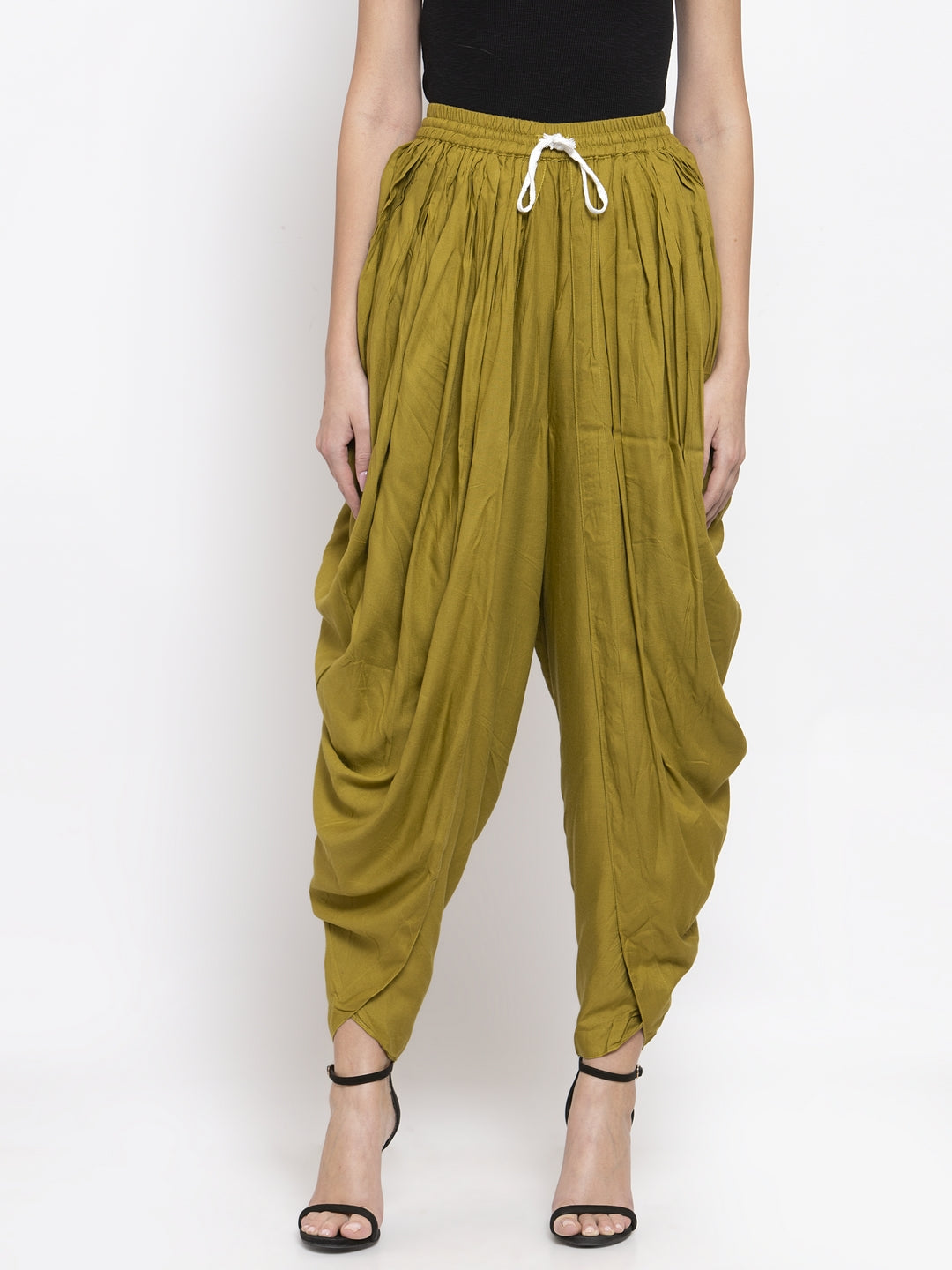 Jompers Women Green Solid Dhoti - Distacart