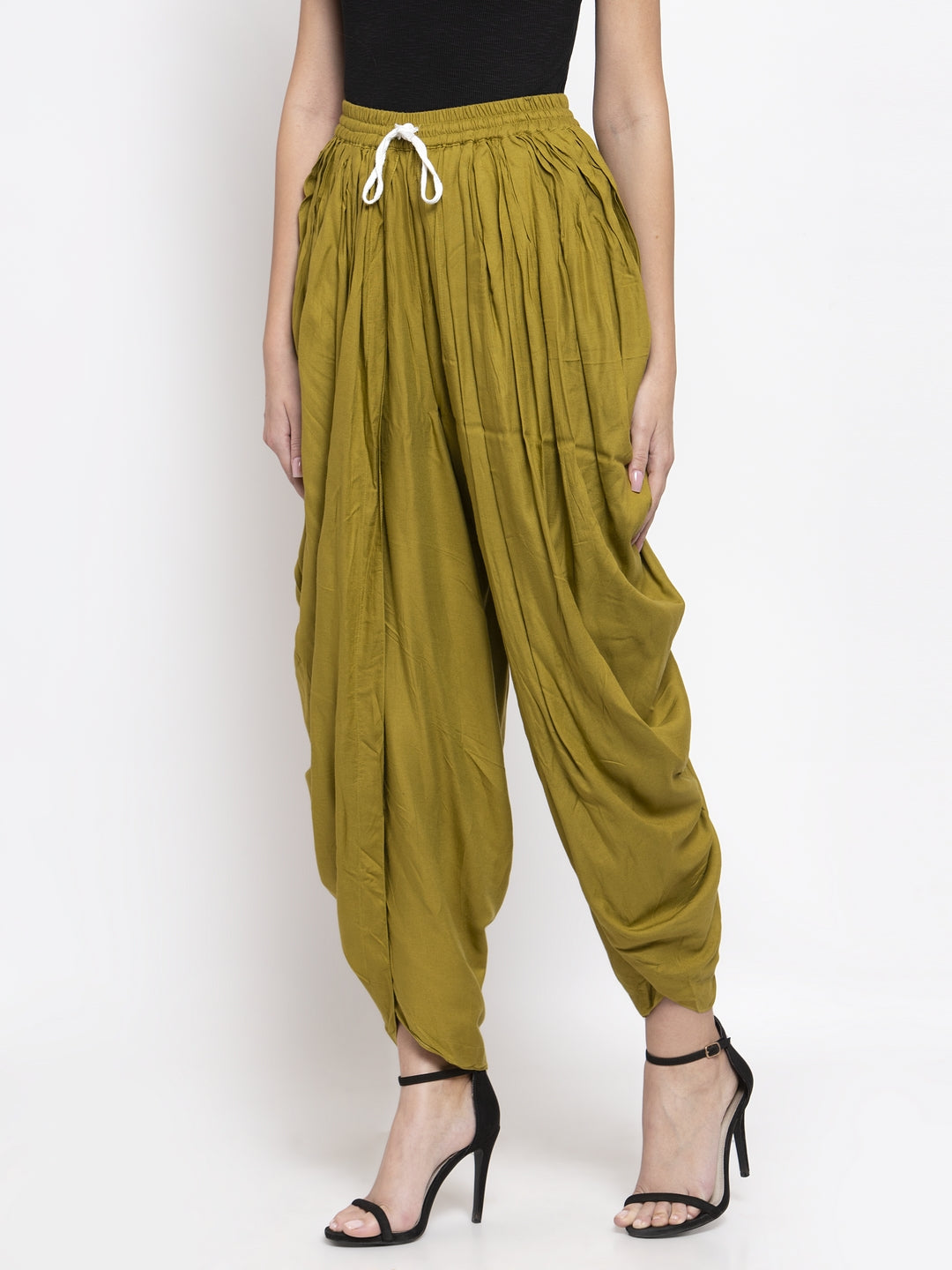 Jompers Women Green Solid Dhoti - Distacart