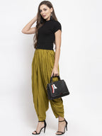 Jompers Women Green Solid Dhoti - Distacart