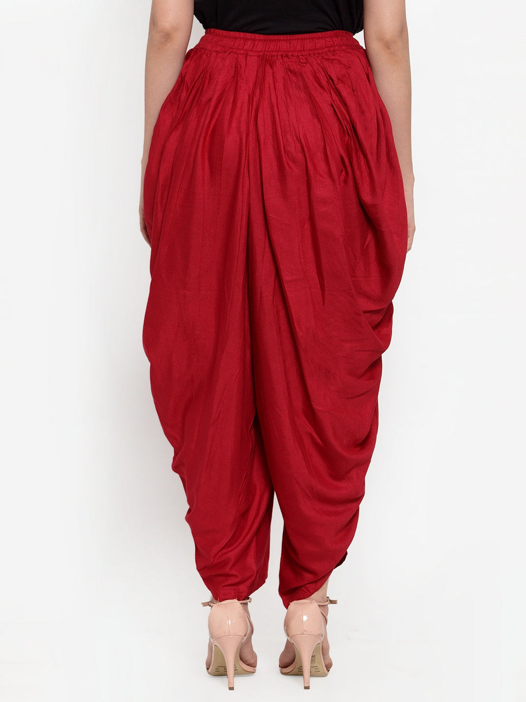 Jompers Women Maroon Solid Dhoti - Distacart