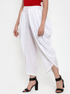 Jompers Women White Solid Dhoti - Distacart