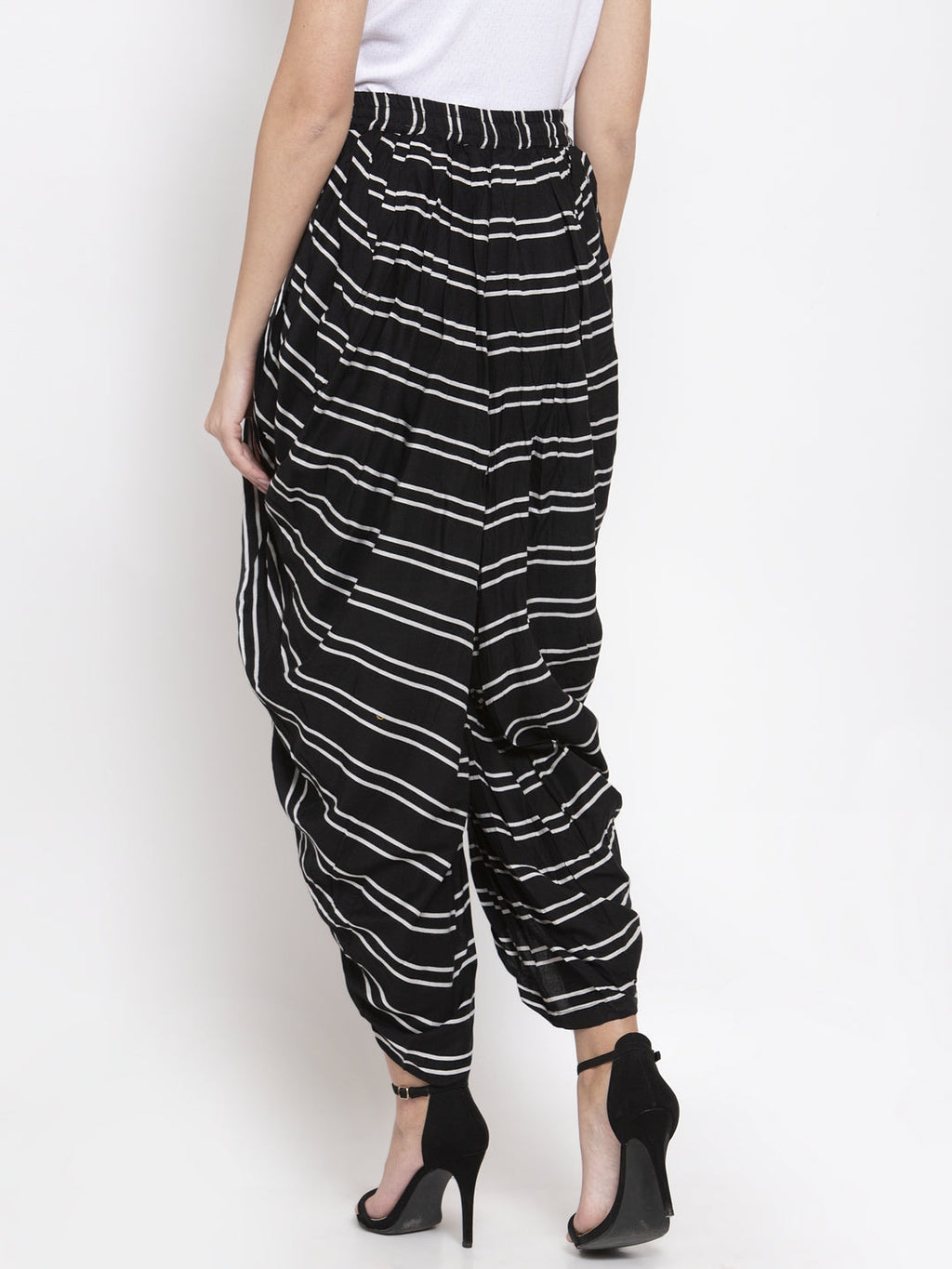 Jompers Women Black Stripped Dhoti - Distacart