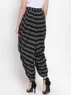 Jompers Women Black Stripped Dhoti - Distacart
