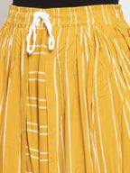 Jompers Women Mustard Stripped Dhoti - Distacart