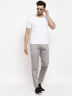 Jainish Men's Grey Checked Cotton Track Pants ( JOG 012Grey ) - Distacart