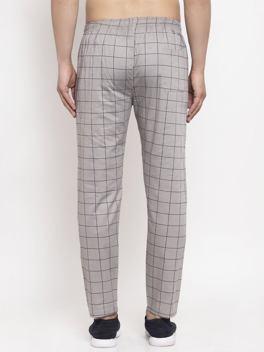 Jainish Men's Grey Checked Cotton Track Pants ( JOG 012Grey ) - Distacart