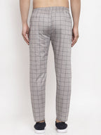 Jainish Men's Grey Checked Cotton Track Pants ( JOG 012Grey ) - Distacart