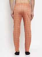 Jainish Men's Orange Checked Cotton Track Pants ( JOG 012Orange ) - Distacart