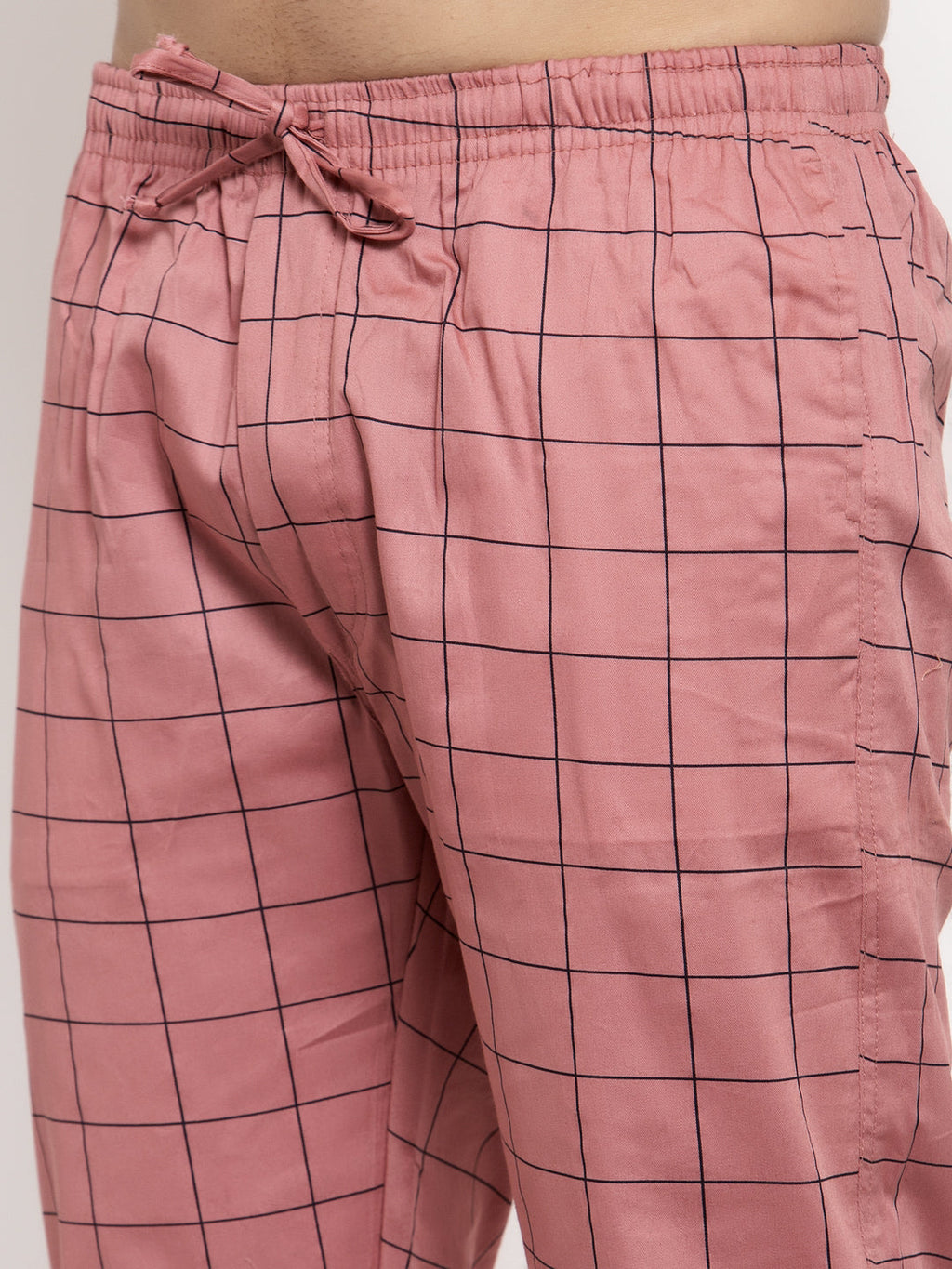 Jainish Men's Peach Checked Cotton Track Pants ( JOG 012Peach ) - Distacart