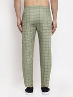 Jainish Men's Green Checked Cotton Track Pants ( JOG 012Pista ) - Distacart