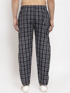 Jainish Men's Black Checked Cotton Track Pants ( JOG 013Black ) - Distacart