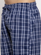 Jainish Men's Blue Checked Cotton Track Pants ( JOG 013Blue ) - Distacart