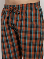 Jainish Men's Orange Checked Cotton Track Pants ( JOG 013Orange ) - Distacart