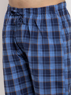 Jainish Men's Blue Checked Cotton Track Pants ( JOG 013Royal-Blue ) - Distacart