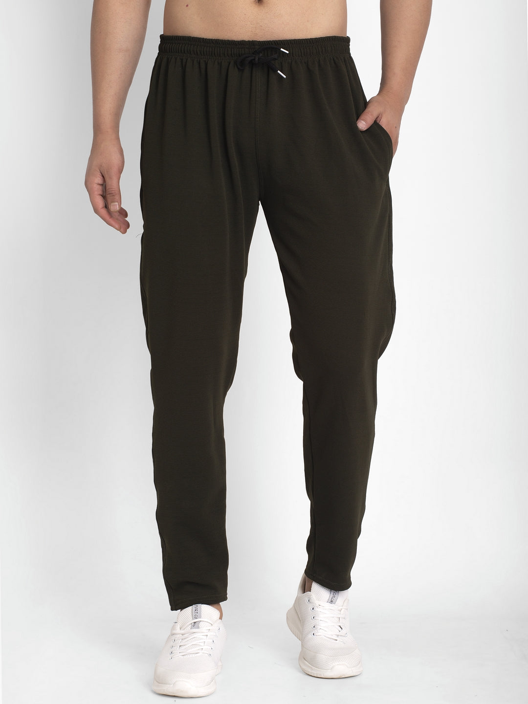 Jainish Men's Olive Solid Track Pants ( JOG 014Olive ) - Distacart