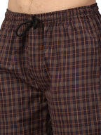 Jainish Men's Brown Cotton Checked Track Pants ( JOG 015Brown ) - Distacart