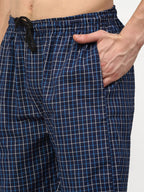 Jainish Men's Navy Blue Cotton Checked Track Pants ( JOG 015Navy ) - Distacart