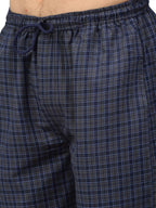 Jainish Men's Navy Blue Cotton Checked Track Pants ( JOG 017Navy-Grey ) - Distacart
