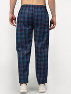 Jainish Men's Blue Cotton Checked Track Pants ( JOG 018Blue ) - Distacart