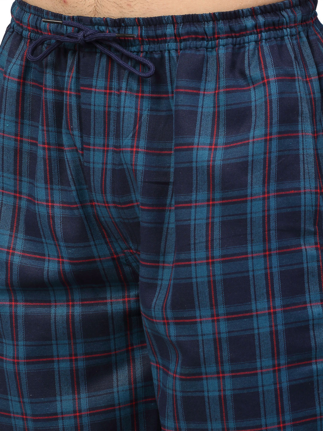 Jainish Men's Blue Cotton Checked Track Pants ( JOG 018Blue ) - Distacart