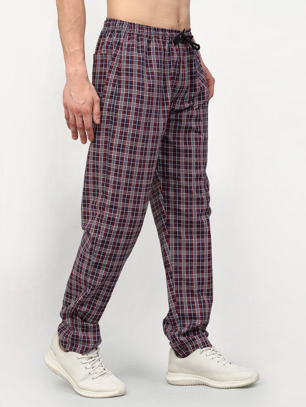 Jainish Men's Multicolor Cotton Checked Track Pants ( JOG 019Multi ) - Distacart