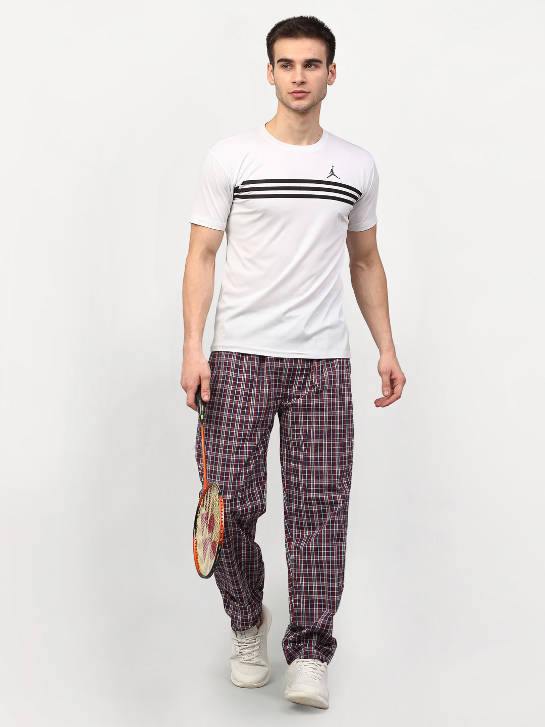 Jainish Men's Multicolor Cotton Checked Track Pants ( JOG 019Multi ) - Distacart