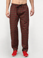 Jainish Men's Orange Cotton Checked Track Pants ( JOG 019Orange-Red ) - Distacart