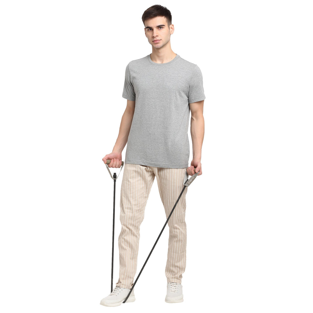 Jainish Men's Beige Cotton Striped Track Pants ( JOG 020Cream ) - Distacart