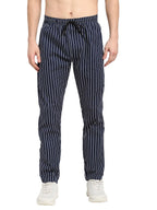Jainish Men's Navy Blue Cotton Striped Track Pants ( JOG 020Navy ) - Distacart