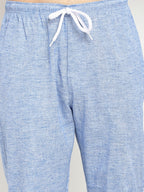 Jainish Men's Blue Linen Cotton Track Pants ( JOG 021Blue ) - Distacart