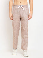 Jainish Men's Brown Linen Cotton Track Pants ( JOG 021Brown ) - Distacart