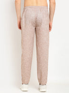 Jainish Men's Brown Linen Cotton Track Pants ( JOG 021Brown ) - Distacart