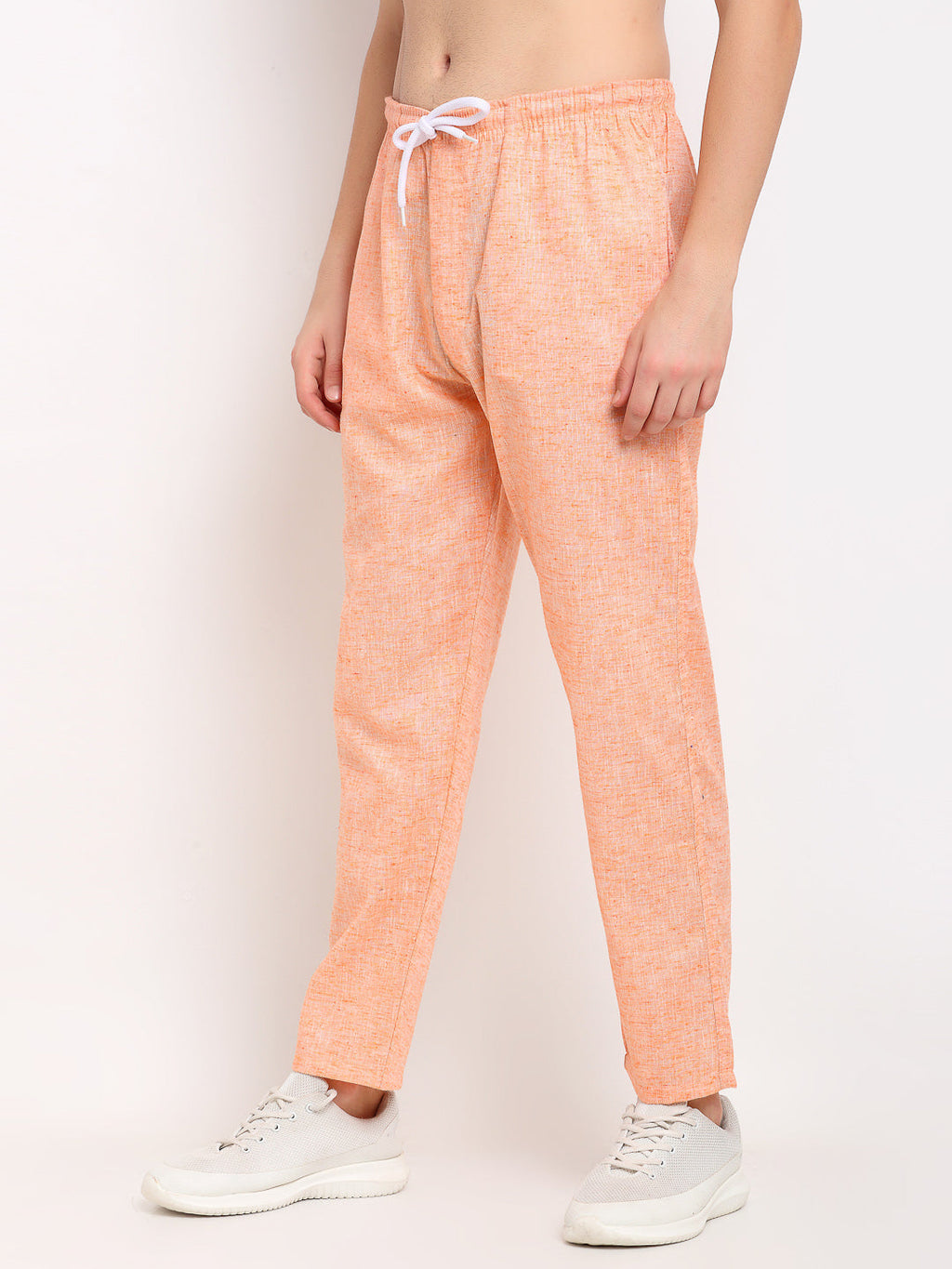 Jainish Men's Orange Linen Cotton Track Pants ( JOG 021Orange ) - Distacart