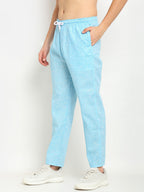 Jainish Men's Blue Linen Cotton Track Pants ( JOG 021Sky ) - Distacart