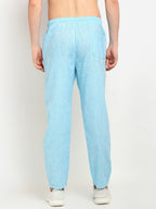 Jainish Men's Blue Linen Cotton Track Pants ( JOG 021Sky ) - Distacart