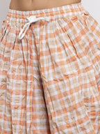 Jompers Women Orange and White Striped Kurta with Dhoti Pants - Distacart