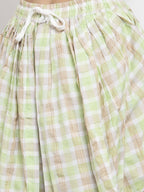 Jompers Women Green and White Striped Kurta with Dhoti Pants - Distacart