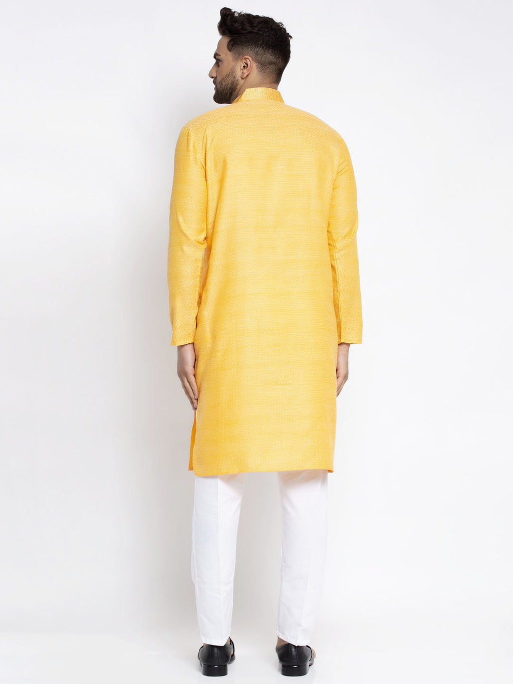 Jompers Men's Yellow Woven Kurta Payjama Sets