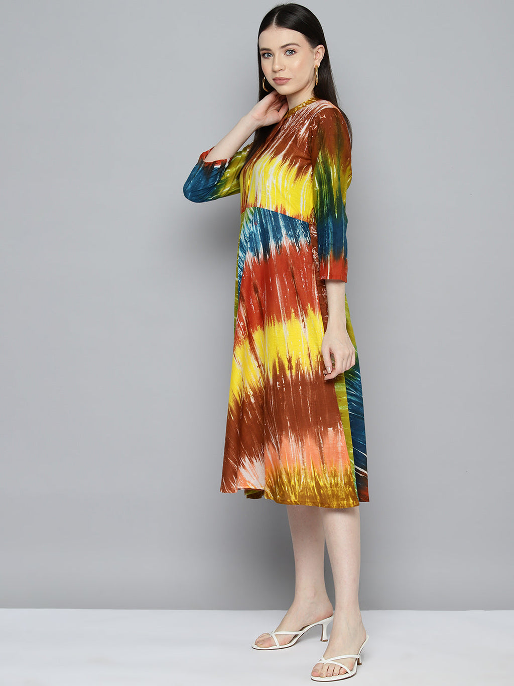 Jompers Women's Ombre effect flared dress - Orange - Distacart