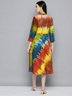 Jompers Women's Ombre effect flared dress - Orange - Distacart