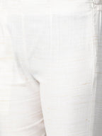 Jompers Women Off-White & Navy Blue Solid Kurta with Trousers & Dupatta - Distacart