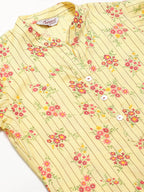 Jompers Women Yellow-Coloured & Red Floral Print Kurta with Palazzos - Distacart