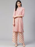 Jompers Women Pink Floral Printed Kurta with Palazzos - Distacart